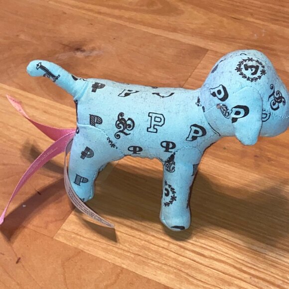 VS PINK tiny mini dog blue black monogram print + FREE Reward Card, Gift Bag - Picture 3 of 7